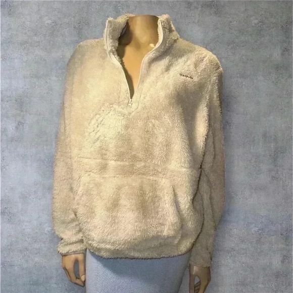 Reebok Women's Size XLarge Fog 1/4-Zip Mock Neck Sherpa Fleece Pullover - Picture 4 of 13